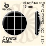 寶仕奧莎 機切棋盤圓形 平底石 (438 11 302) 6mm - 白色（鍍膜） DURA™耐用金屬箔底