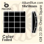 Preciosa MC Chessboard Square Flat-Back Stone (438 23 301) 12x12mm - Clear Crystal With Dura™ Foiling