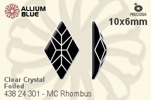 Preciosa MC Rhombus Flat-Back Stone (438 24 301) 10x6mm - Clear Crystal With Dura™ Foiling - Haga Click en la Imagen para Cerrar