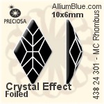 宝仕奥莎 机切菱形 平底石 (438 24 301) 6x4mm - 透明白色 DURA™耐用金屬箔底