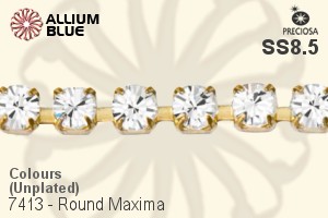 Preciosa Round Maxima Cupchain (7413 3001), Unplated Raw Brass, With Stones in PP18 - Colours - Click Image to Close
