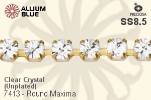 Preciosa Round Maxima 3-Rows Cupchain (7413 7173), Unplated Raw Brass, With Stones in PP18 - Clear Crystal - Haga Click en la Imagen para Cerrar