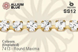Preciosa Round Maxima Cupchain (7413 3002), Unplated Raw Brass, With Stones in PP24 - Colours - 關閉視窗 >> 可點擊圖片