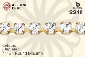 Preciosa Round Maxima Cupchain (7413 0047), Unplated Raw Brass, With Stones in SS16 - Colours - 关闭视窗 >> 可点击图片