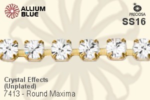 Preciosa Round Maxima Cupchain (7413 0047), Unplated Raw Brass, With Stones in SS16 - Crystal Effects