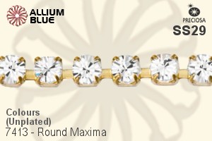 Preciosa Round Maxima Cupchain (7413 0028), Unplated Raw Brass, With Stones in SS29 - Colours - ウインドウを閉じる