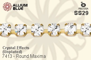 Preciosa Round Maxima Cupchain (7413 0028), Unplated Raw Brass, With Stones in SS29 - Crystal Effects - Haga Click en la Imagen para Cerrar