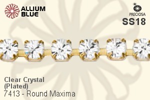 Preciosa Round Maxima Cupchain (7413 3004), Plated, With Stones in SS18 - Clear Crystal - Click Image to Close