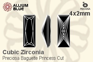 プレシオサ Baguette Princess (BPC) 4x2mm - キュービックジルコニア - ウインドウを閉じる