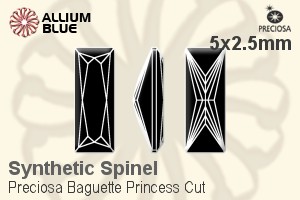 Preciosa Baguette Princess (BPC) 5x2.5mm - Synthetic Spinel - Haga Click en la Imagen para Cerrar