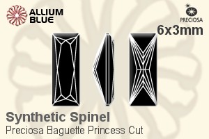 プレシオサ Baguette Princess (BPC) 6x3mm - Synthetic Spinel - ウインドウを閉じる