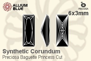 Preciosa Baguette Princess (BPC) 6x3mm - Synthetic Corundum - Haga Click en la Imagen para Cerrar