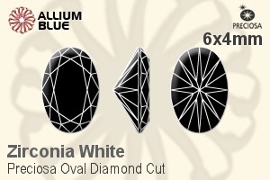 プレシオサ Oval Diamond (ODC) 6x4mm - キュービックジルコニア - ウインドウを閉じる