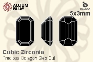 Preciosa Octagon Step (OSC) 5x3mm - Cubic Zirconia - 關閉視窗 >> 可點擊圖片