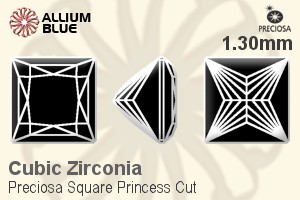 Preciosa Square Princess (SPC) 1.3mm - Cubic Zirconia - Haga Click en la Imagen para Cerrar