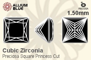 Preciosa Square Princess (SPC) 1.5mm - Cubic Zirconia - Click Image to Close