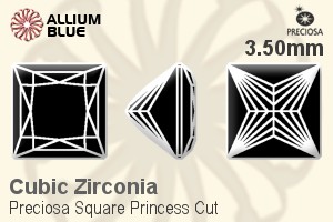 Preciosa Square Princess (SPC) 3.5mm - Cubic Zirconia - Click Image to Close