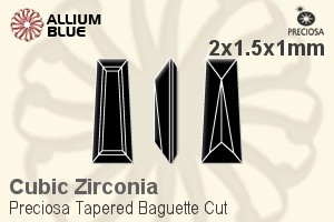 プレシオサ Tapered Baguette (TBC) 2x1.5x1mm - キュービックジルコニア - ウインドウを閉じる