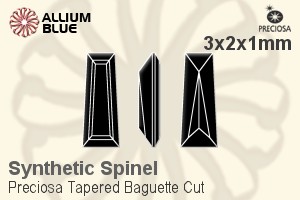 Preciosa Tapered Baguette (TBC) 3x2x1mm - Synthetic Spinel - Haga Click en la Imagen para Cerrar