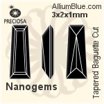 Preciosa Tapered Baguette (TBC) 3x2.5x1.5mm - Synthetic Spinel