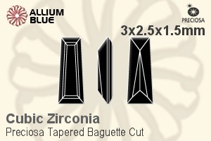 Preciosa Tapered Baguette (TBC) 3x2.5x1.5mm - Cubic Zirconia - 关闭视窗 >> 可点击图片