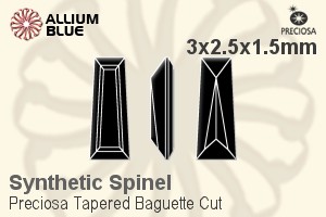 Preciosa Tapered Baguette (TBC) 3x2.5x1.5mm - Synthetic Spinel - Click Image to Close