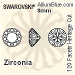 スワロフスキー Zirconia ラウンド 120 Facets カット (SG120FCHC) 7.5mm - Zirconia