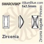 施华洛世奇 Zirconia 长方 Princess 纯洁Brilliance 切工 (SGBPPBC) 6x3mm - Zirconia