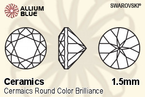 SWAROVSKI GEMS Swarovski Ceramics Round Colored Brilliance Black 1.50MM normal +/- FQ 1.000