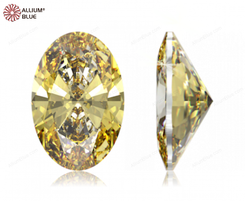 SWAROVSKI GEMS Cubic Zirconia Oval Pure Brilliance Yellow Lemon 6.00x4.00MM normal +/- FQ 0.070