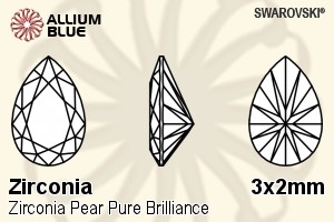 SWAROVSKI GEMS Cubic Zirconia Pear Pure Brilliance Frosty Mint 3.00x2.00MM normal +/- FQ 0.100