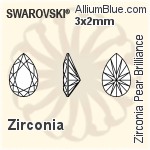 施華洛世奇 Zirconia Pear 純潔Brilliance 切工 (SGPDPBC) 7x5mm - Zirconia