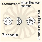スワロフスキー Zirconia Pentagon Star カット (SGPTGC) 5x5mm - Zirconia