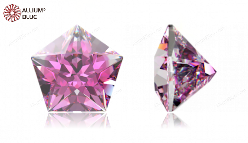 SWAROVSKI GEMS Cubic Zirconia Pentagon Star Rubellite-White (VB) 6.00x6.00MM normal +/- FQ 0.060