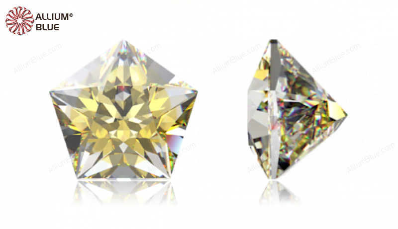 SWAROVSKI GEMS Cubic Zirconia Pentagon Star Yellow-White (VB) 6.00x6.00MM normal +/- FQ 0.060