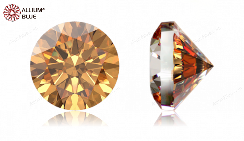 SWAROVSKI GEMS Cubic Zirconia Round Pure Brilliance Amber 3.00MM normal +/- FQ 0.200