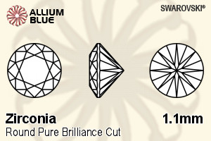 SWAROVSKI GEMS Cubic Zirconia Round Pure Brilliance Fancy Morganite 1.10MM normal +/- FQ 1.000