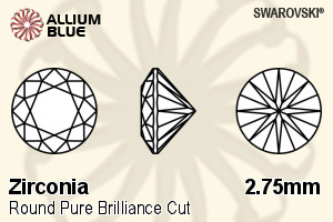 SWAROVSKI GEMS Cubic Zirconia Round Pure Brilliance Purplish Pink 2.75MM normal +/- FQ 0.200