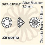 スワロフスキー Zirconia ラウンド Pure Brilliance カット (SGRPBC) 3.4mm - Zirconia