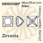 施华洛世奇 Zirconia 正方形 Princess 纯洁Brilliance 切工 (SGSPPBC) 2.75mm - Zirconia