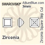 施华洛世奇 Zirconia 正方形 Step 切工 (SGZSSC) 4mm - Zirconia