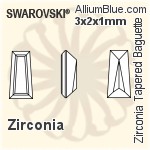 スワロフスキー Zirconia Tapered Baguette Step カット (SGZTBC) 4x2x1.5mm - Zirconia