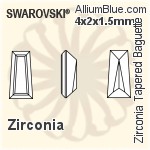 施華洛世奇 Zirconia Tapered 長方 Step 切工 (SGZTBC) 2.5x1.5x1mm - Zirconia