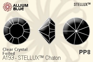 STELLUX Chaton (A193) PP8 - Clear Crystal With Gold Foiling - Haga Click en la Imagen para Cerrar