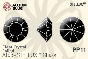 STELLUX™ 钻石形尖底石 (A193) PP11 - 透明白色 金色水银底