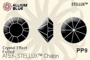 STELLUX™ チャトン (A193) PP9 - クリスタル エフェクト 裏面ゴールドフォイル - ウインドウを閉じる