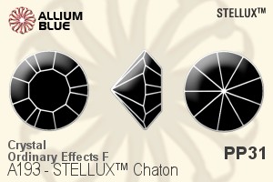 STELLUX Chaton (A193) PP31 - Crystal (Ordinary Effects) With Gold Foiling