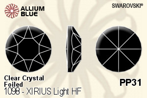 Swarovski XIRIUS Light Flat Back Hotfix (1098) PP31 - Clear Crystal With Silver Foiling - Haga Click en la Imagen para Cerrar