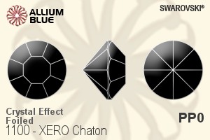 施華洛世奇 XERO 鑽石形尖底石 (1100) PP0 - 白色（半塗層） 白金水銀底