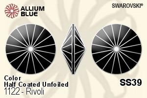 Swarovski Rivoli (1122) SS39 - Color (Half Coated) Unfoiled - Click Image to Close